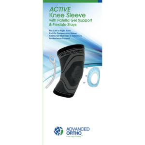 ACTIVE Compression Knee Sleeve w/Patella Gel Support and Flexible Stays
