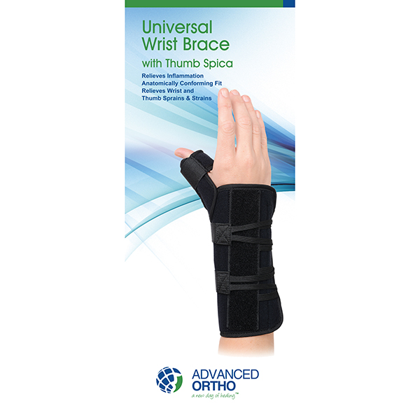 Universal Wrist Brace with Thumb Spica SUGGESTED HCPC: L3807 and L3809